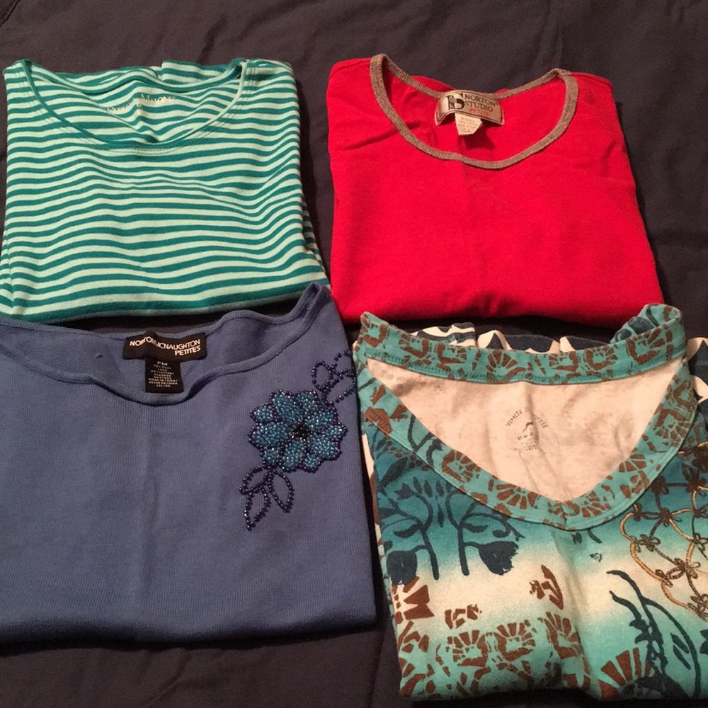 Bundle shirts 3 short sleeve and 1 sleeveless.
